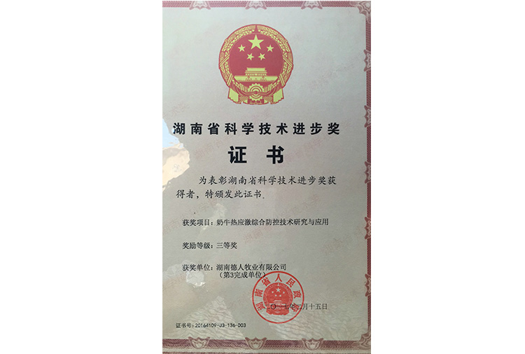 省科技進(jìn)步三等獎